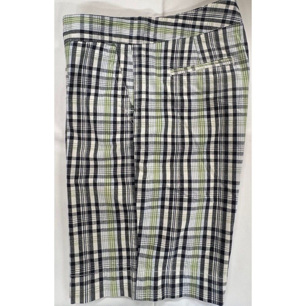 Dockers Womens Multicolor Plaid Flat Front Casual Stretch Bermuda Shorts Size 6